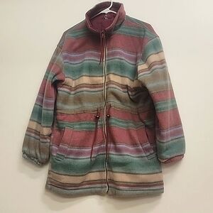 Reversible Fleece Nylon Coat Current Seen Jacket Womens S/M Southwestern
